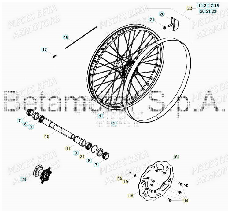 ROUE_AVANT BETA Pièces BETA RR XTRAINER 250 4T - [2017]