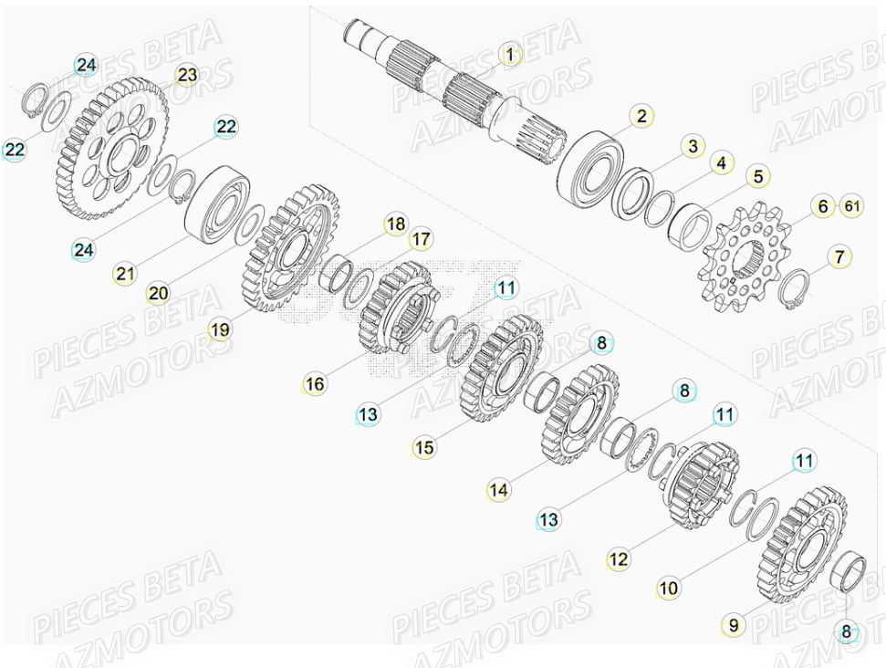 PIGNON DE TRANSMISSION SECONDA IRE BETA pour TRANSMISSION de BETA XTRAINER 250 MY17