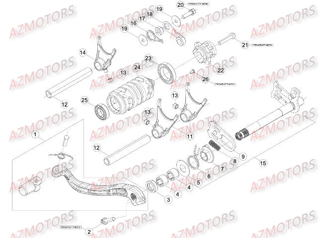 Commande Boite A Vitesses BETA Pièces BETA RR XTRAINER 300 2T - (2015)