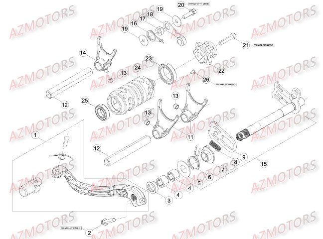 COMMANDE_BOITE_A_VITESSES BETA Pièces BETA RR XTRAINER 300 4T - [2015]