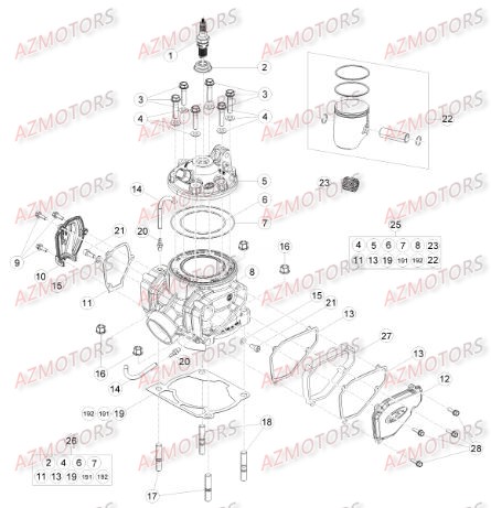 CYLINDRE_CULASSE_DISTRIBUTION BETA Pièces BETA RR XTRAINER 300 4T - [2015]