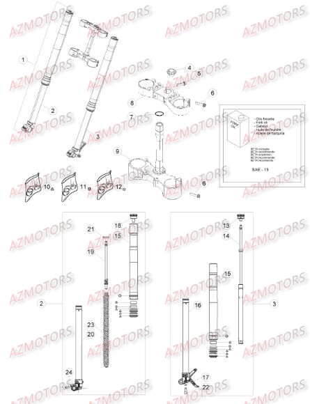 Fourche BETA Pièces BETA RR XTRAINER 300 2T - (2015)