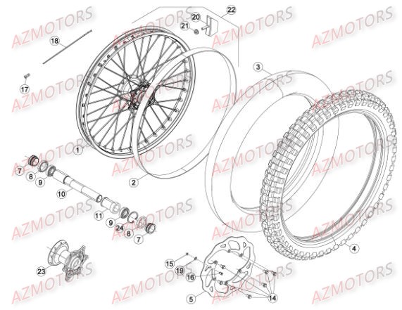 Roue Avant BETA Pièces BETA RR XTRAINER 300 2T - (2015)
