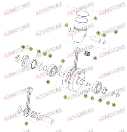 Vilebrequin Piston Contre Arbre BETA Pièces BETA RR XTRAINER 300 2T - (2015)