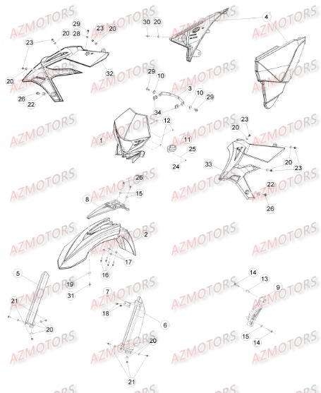 CARENAGES RESERVOIR SELLE pour BETA XTRAINER MY16