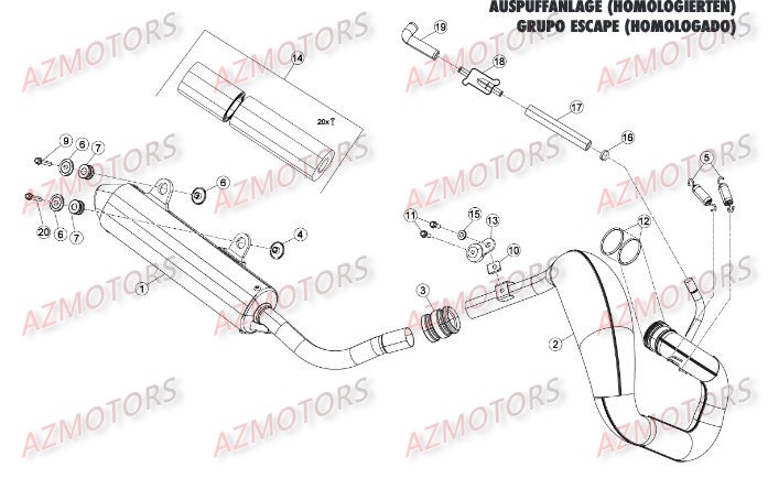 ECHAPPEMENT BETA Pièces BETA RR XTRAINER 300 4T - [2016]