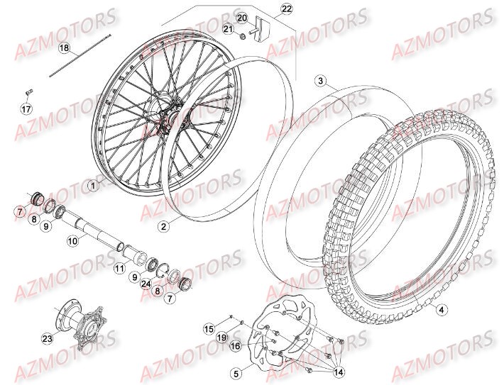 Roue Avant BETA Pièces BETA RR XTRAINER 300 2T - (2016)