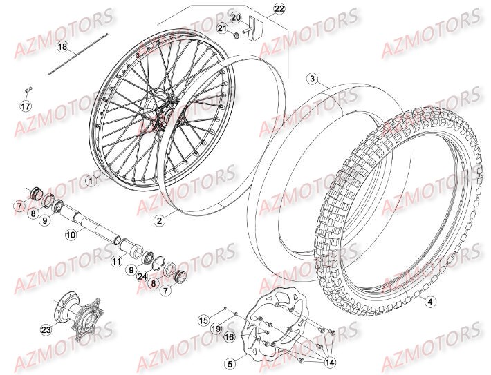 ROUE_AVANT BETA Pièces BETA RR XTRAINER 300 4T - [2016]