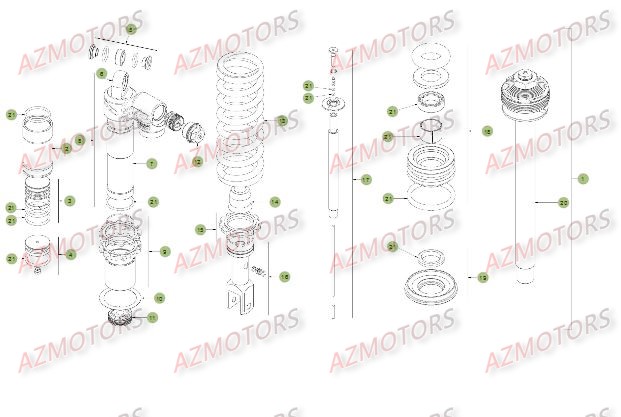Suspension Arriere 2 BETA Pièces BETA RR XTRAINER 300 2T - (2016)