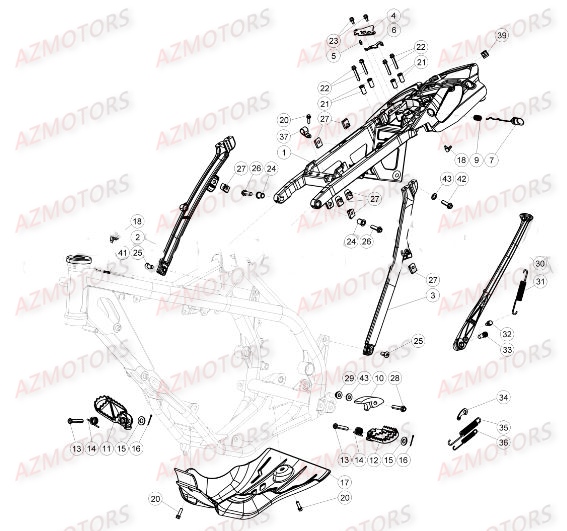 Accessoires Du Chassis BETA Pièces BETA RR XTRAINER 300 2T - (2017)