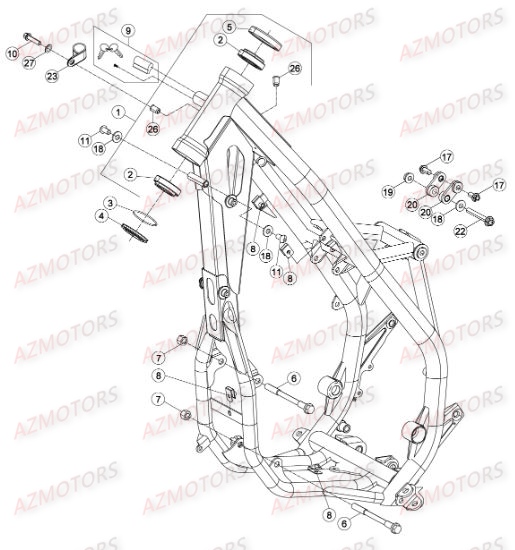 Chassis BETA Pièces BETA RR XTRAINER 300 2T - (2017)