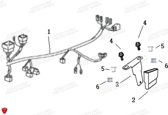BOITIER_ECU-FAISCEAU_INJECTION MASAI Pièces Moto MASAI Origine BLACKCAFE 125cc
