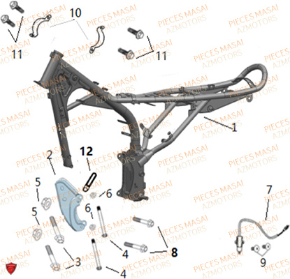 Chassis MASAI Pièces Moto BLACK CAFE 125 E4
