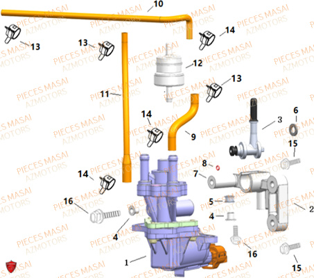 POMPE_A_CARBURANT MASAI Pièces Moto MASAI Origine BLACKCAFE 125cc