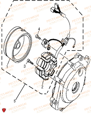Alternateur MASAI Pièces Moto BLACK ROD 125cc