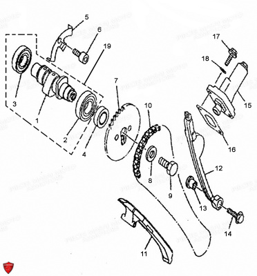 ARBRE A CAMES AVEC DISTRIBUTION pour BLACK ROD 125
