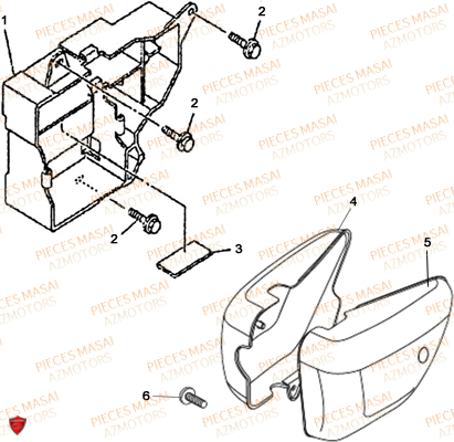 CARROSSERIES_LATERALES MASAI Pièces Moto Black Rod 125cc