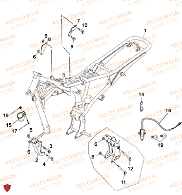 Chassis MASAI Pièces Moto BLACK ROD 125cc