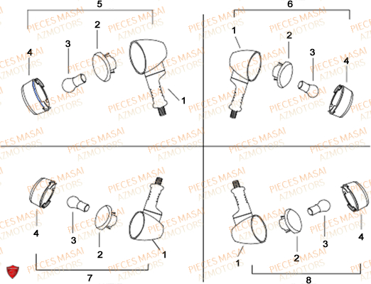 CLIGNOTANTS MASAI BLACK ROD 125