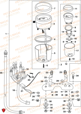 COMPTEUR MASAI BLACK ROD 125