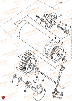 Embrayage MASAI Pièces Moto BLACK ROD 125cc