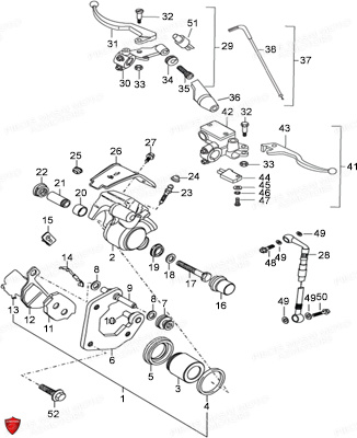 SYSTEME_DE_FREINAGE MASAI Pièces Moto Black Rod 125cc