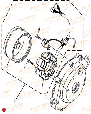 Alternateur MASAI Pièces Moto BLACK ROD 125cc II