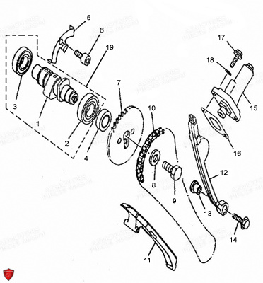 ARBRE A CAMES AVEC DISTRIBUTION pour BLACK ROD 125 II