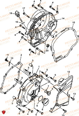 Caches Carters MASAI Pièces Moto BLACK ROD 125cc II