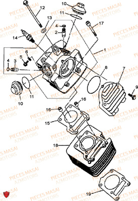 CYLINDRE MASAI BLACK ROD 125 II