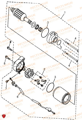 Demarreur MASAI Pièces Moto BLACK ROD 125cc II