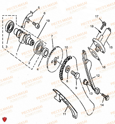 Distribution MASAI Pièces Moto BLACK ROD 125cc II