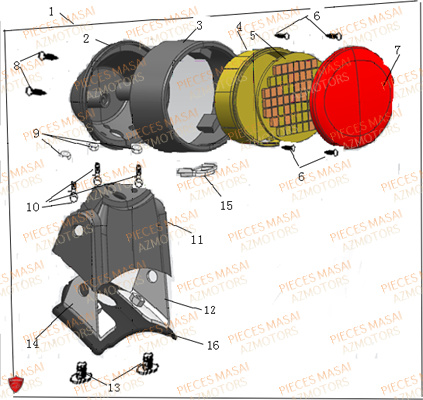 Eclairage Arriere MASAI Pièces Moto BLACK ROD 125cc II