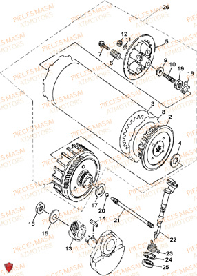 Embrayage MASAI Pièces Moto BLACK ROD 125cc II