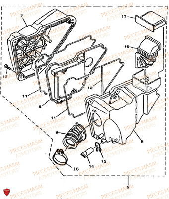 Filtre A Air MASAI Pièces Moto BLACK ROD 125cc II