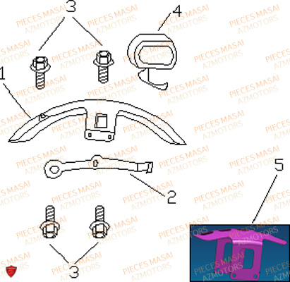 Garde Boue Avant MASAI Pièces Moto BLACK ROD 125cc II