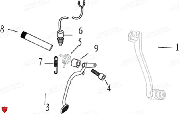 PEDALE FREIN-SELECTEUR VITESSES pour BLACK ROD 125 II