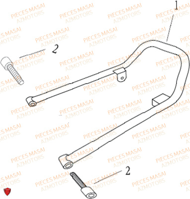 Poignees De Maintien MASAI Pièces Moto BLACK ROD 125cc II