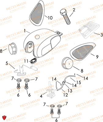 Reservoir MASAI Pièces Moto BLACK ROD 125cc II