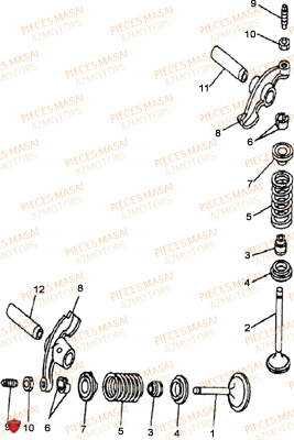 Soupapes MASAI Pièces Moto BLACK ROD 125cc II