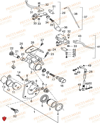 Systeme De Frein MASAI Pièces Moto BLACK ROD 125cc II