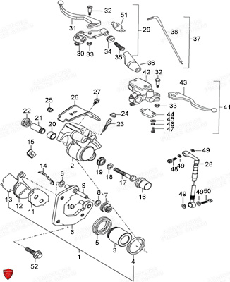 SYSTEME_DE_FREINAGE MASAI Pièces Moto Black Rod 125cc