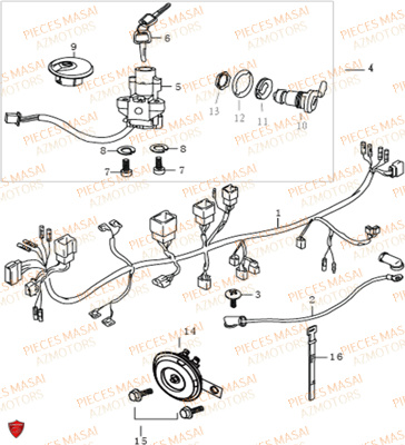 Systeme Electrique MASAI Pièces Moto BLACK ROD 125cc II