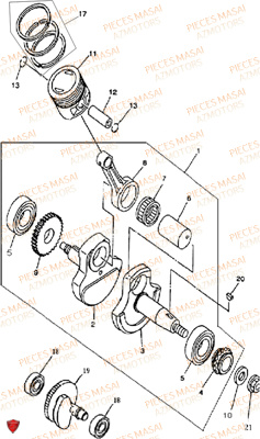Vilebrequin MASAI Pièces Moto BLACK ROD 125cc II
