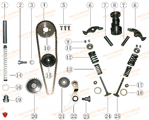 Arbre A Cames AZMOTORS Pièces Moto BLACK ROD 50cc