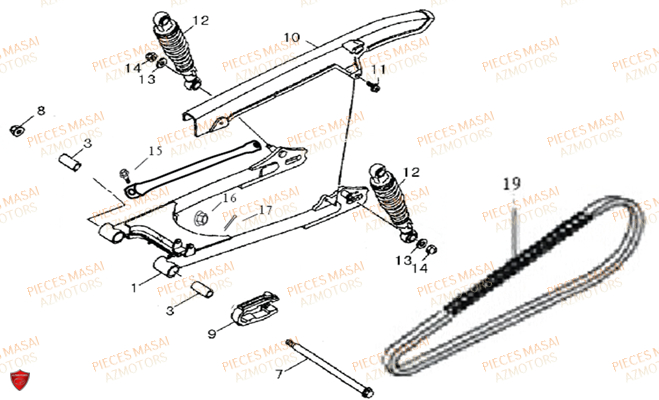 BRAS OSCILLANT AZMOTORS BLACK ROD 50