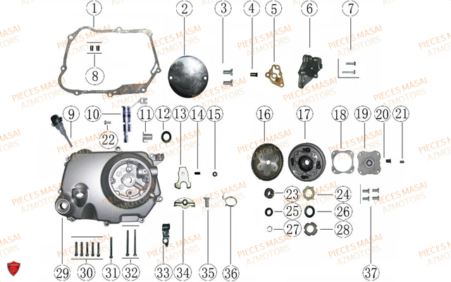 Cache Carter Droit AZMOTORS Pièces Moto BLACK ROD 50cc