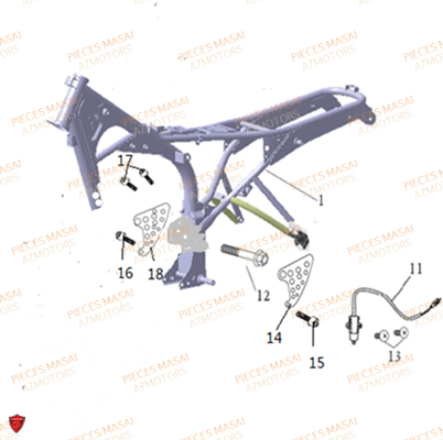 Chassis MASAI Pièces Moto BLACK ROD 50cc