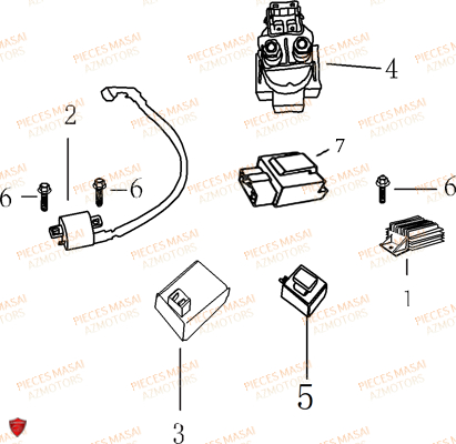 Composants Electroniques AZMOTORS Pièces Moto BLACK ROD 50cc