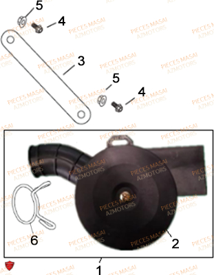 Filtre A Air AZMOTORS Pièces Moto BLACK ROD 50cc